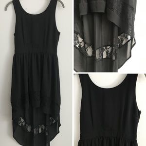 Black High-Low Sleeveless Dress